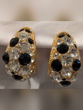 Vintage signed Blanca rhinestone statement earrings